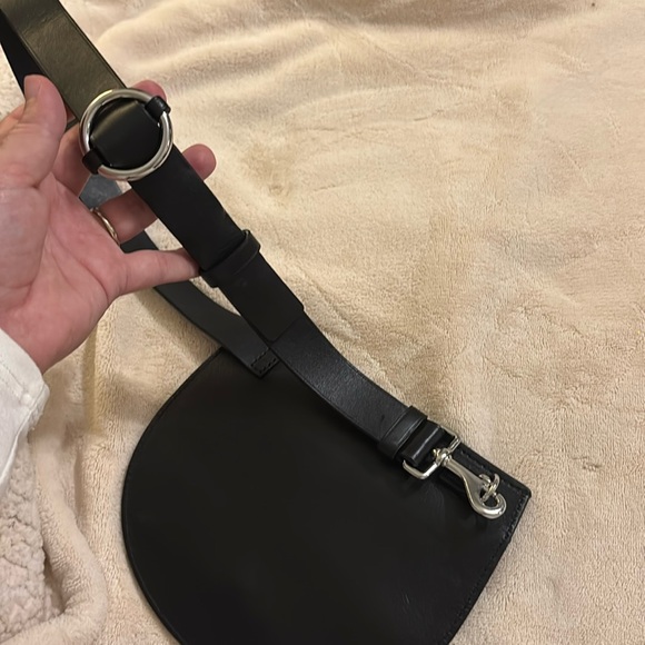 Theory Post Saddle Leather and Denim Waist/Hip/Belt Bag - Picture 7 of 13